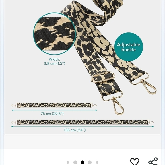 Adjustable Navy Blue Canvas Bag Strap with Gold Hardware - Picture 4 of 8